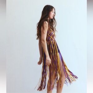 NEW- Zara Satin Fringe Top - Size - Medium